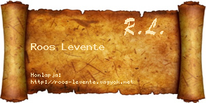 Roos Levente névjegykártya
